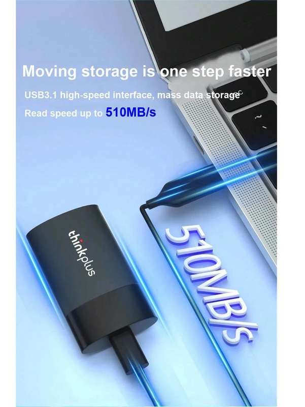 LENOVO - ThinkPlus - US202 - Type-C SSD High-Speed External Drive - Black
