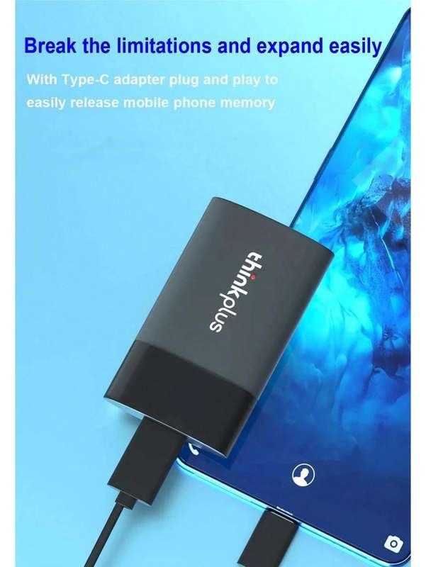 LENOVO - ThinkPlus - US202 - Type-C SSD High-Speed External Drive - Black