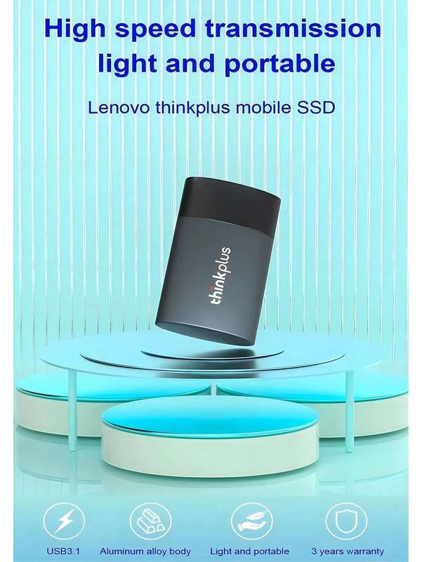 LENOVO - ThinkPlus - US202 - Type-C SSD High-Speed External Drive - Black