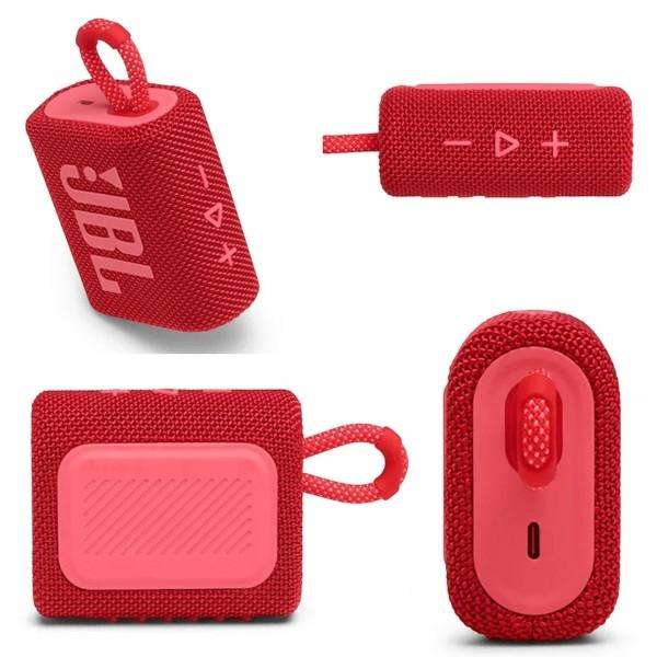 JBL - GO3 - Portable Wireless Bluetooth Speaker - Red
