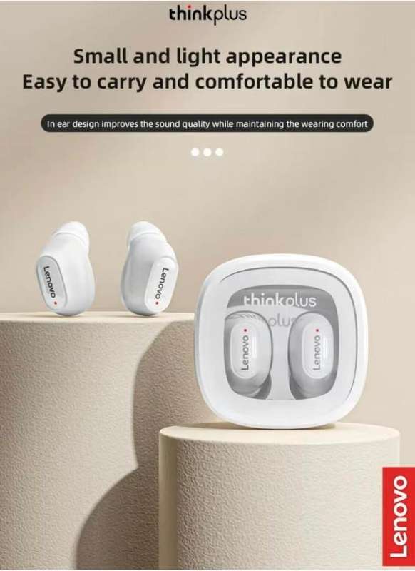 LENOVO - XT62 - Wireless Low Latency Earbuds With Touch Control - White