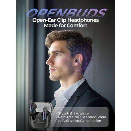 HAVIT - TW980 - Waterproof Open Ear Clip Earbuds With Dual Mic ENC - Black