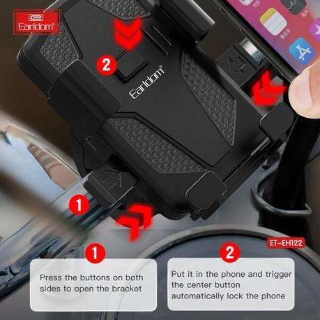 Earldom - ET-EH122 - Rotatable Bicycle Cellphone Holder - Black