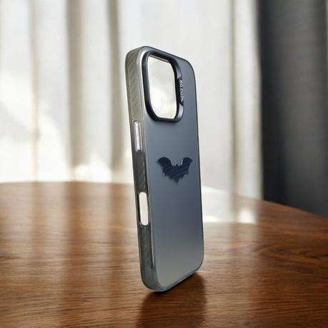 Batman Inspired Logo Phone Case Compatible With iPhone 16 Pro - Silver
