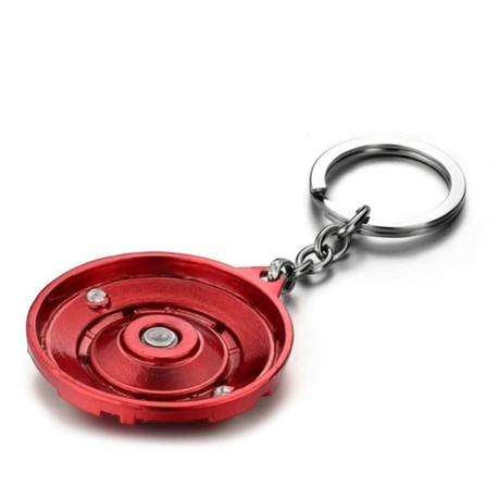 Marvel Inspired Captain America Rotating Shield Design Key Ring - Red/Blue