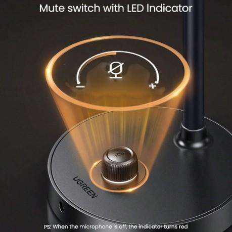 UGREEN - CM564 - Adjustable USB Desktop Microphone With 3.5mm Port - Black