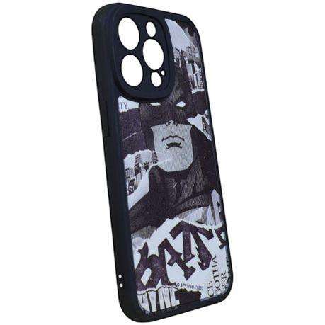 Retro Batman Comic Inspired Phone Case For iPhone 15 Pro Max - Black/White