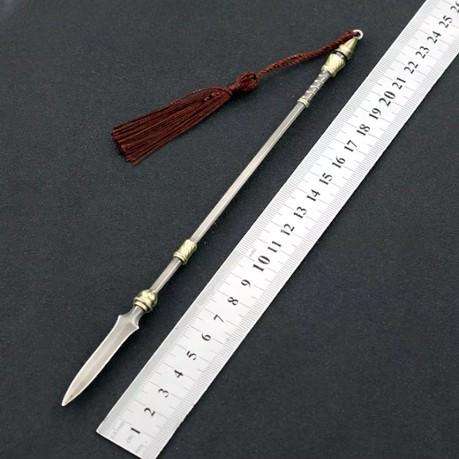 Zhao Yun's Miniature Dragon Spear With Tassel - Silver