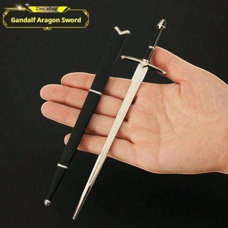 Miniature Gandalf Aragon Sword Replica - Black/Silver