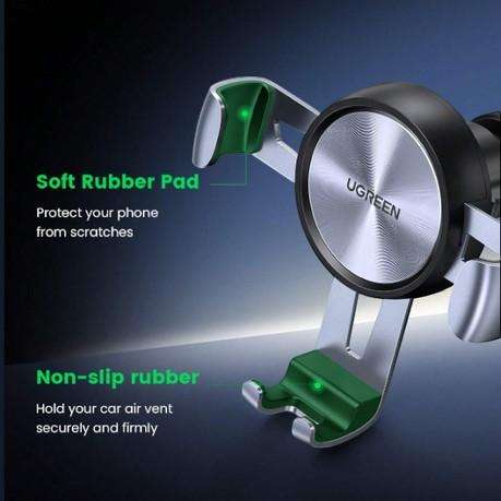 UGREEN - LP130 - Flexible Air Vent Car Phone Mount - Silver & Black