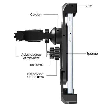 Earldom - ET-EH141 - 360-Degree Rotatable Bicycle Cellphone Holder - Black