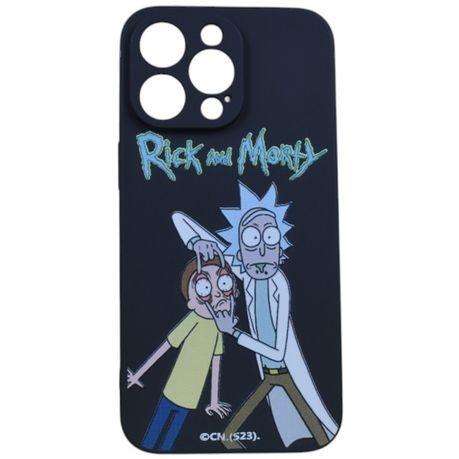 Rick And Morty Cartoon Inspired Phone Case For iPhone 15 Pro Max - Black