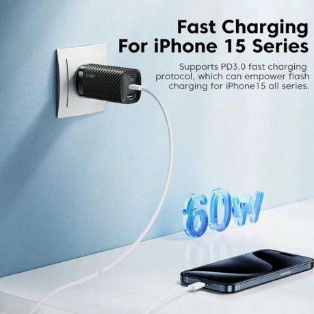 TOOCKI - TQ-X51C3 - PD 60W Fast Charging USB-C Braided Cable - 2M - White