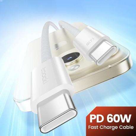 TOOCKI - TQ-X51C3 - PD 60W Fast Charging USB-C Braided Cable - 2M - White