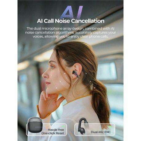 HAVIT - TW980 - Waterproof Open Ear Clip Earbuds With Dual Mic ENC - Black
