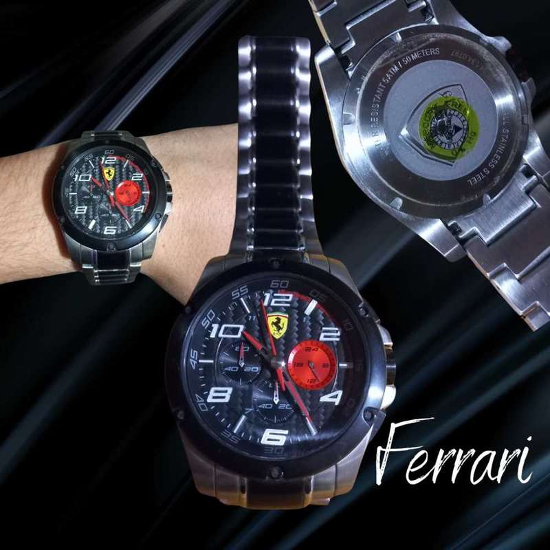 Ferrari Men's 0830032 Paddock Black Dial Two Tone Steel Chronograph Watch