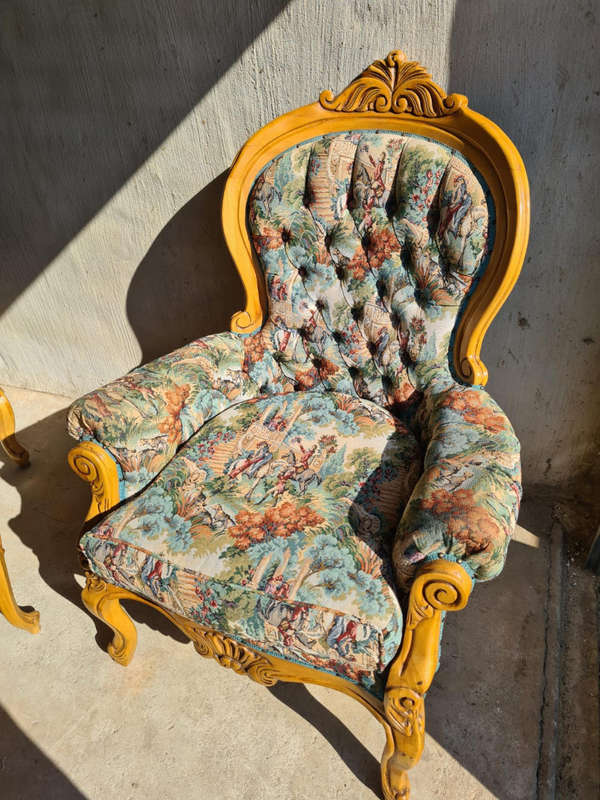 French Louis XV style sofas. Romeo & Juliet upholstery.
