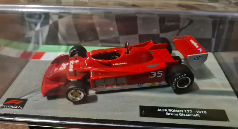 Model of the Alfa Romeo 177 Formula 1 car,driven by Bruno Giacomelli in 1979.