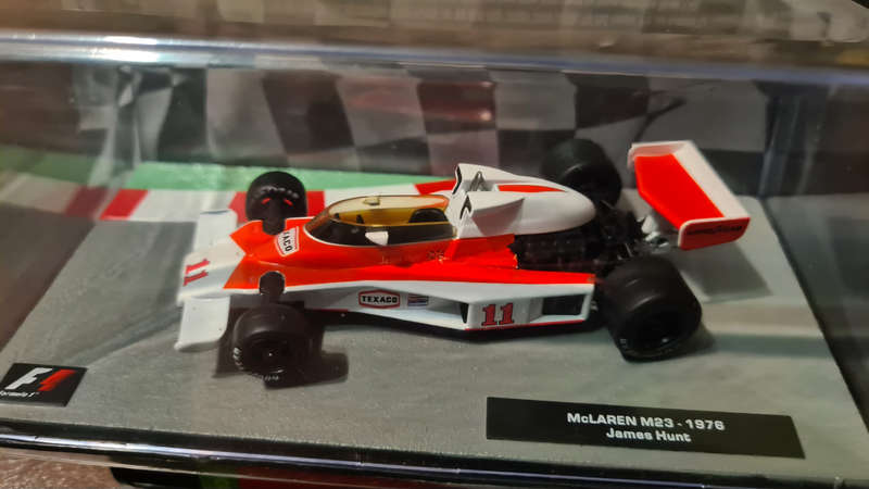 Model of the McLaren M23 Formula 1 car driven by James Hunt in the 1976 season.