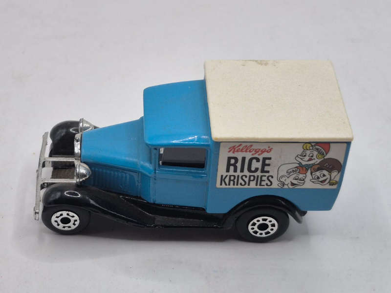 Vintage Matchbox MB38 Ford Model A Van, Kellogg's Rice Krispies edition.