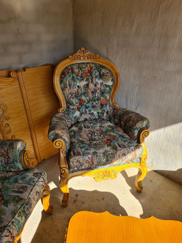 French Louis XV style sofas. Romeo & Juliet upholstery.