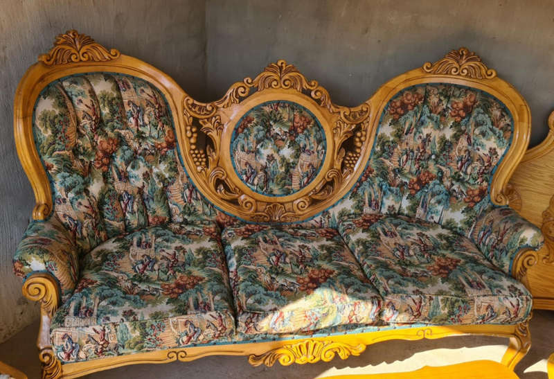 French Louis XV style sofas. Romeo & Juliet upholstery.