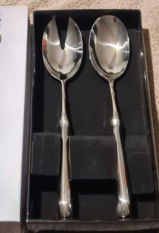Maxwell & Williams "Pistol Grip" salad servers.