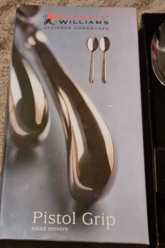 Maxwell & Williams "Pistol Grip" salad servers.
