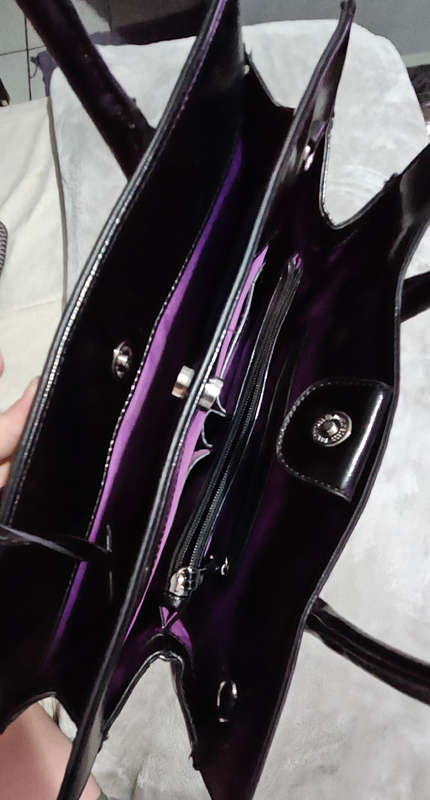 Nine West Black, Purple & Red Floral Estate Flower Handbag
