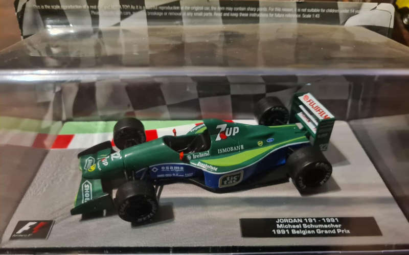 Model of the Jordan 191 F1 car driven by Michael Schumacher