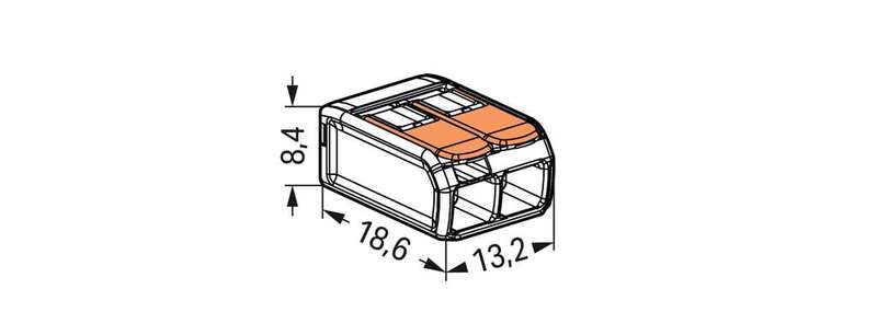 WAGO Compact Splicing Connector with levers (2-Way, All conductor types, Box Qty: 100 Piece)