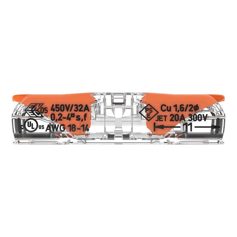 WAGO Compact In-Line Splicing Connector with levers (2-Way, All conductor types, Box Qty: 60 Piece)