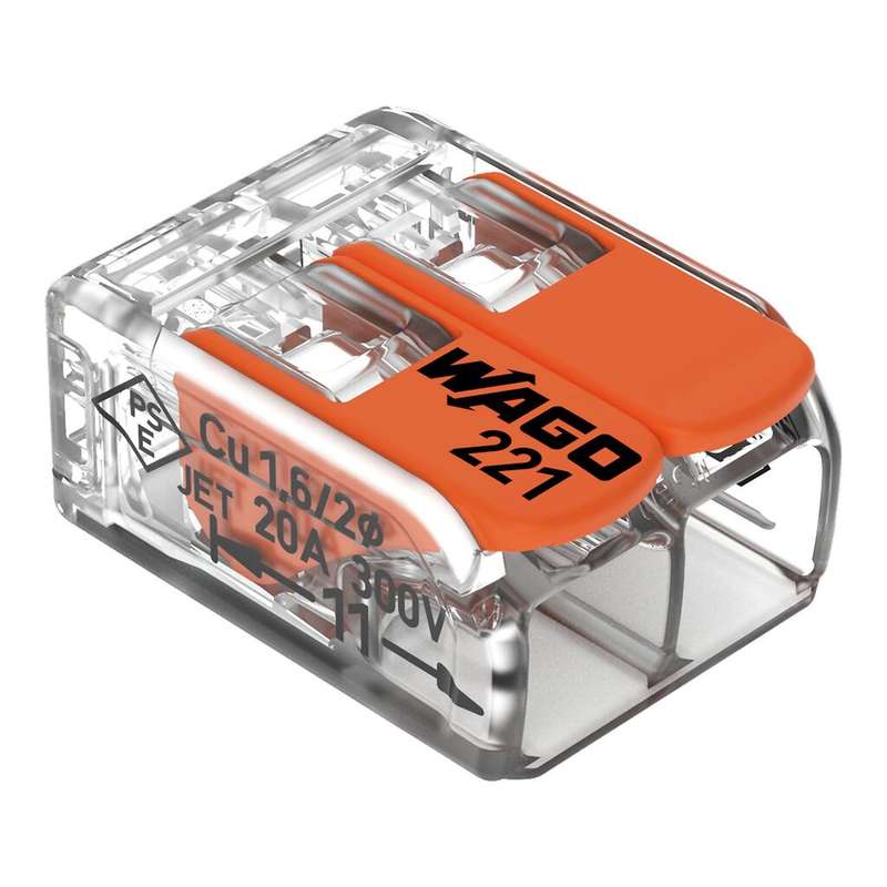WAGO Compact Splicing Connector with levers (2-Way, All conductor types, Box Qty: 100 Piece)