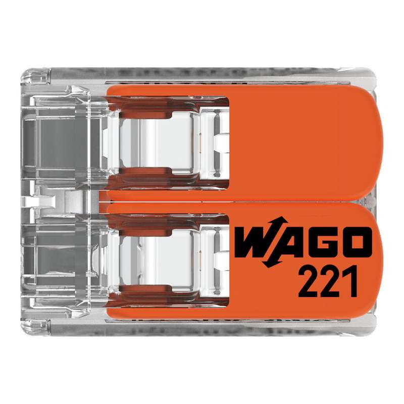 WAGO Compact Splicing Connector with levers (2-Way, All conductor types, Box Qty: 100 Piece)