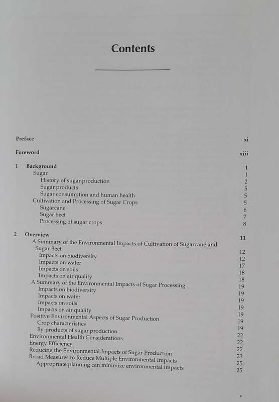 Environmental Impacts of Sugar Production