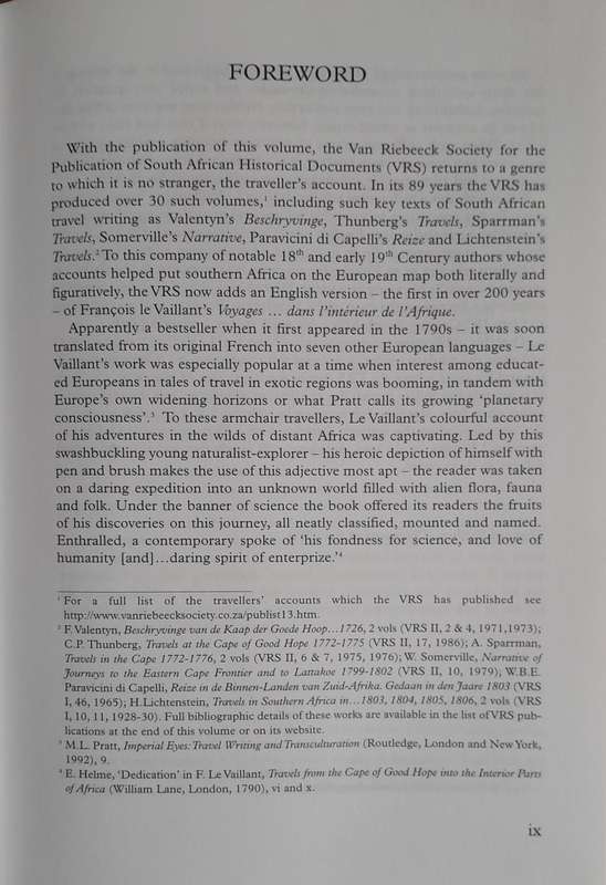 Francois Le Vaillant - Travels into the Interior of Africa via the Cape of Good Hope - volume 1