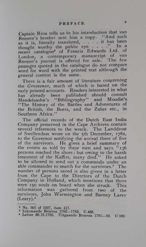 HiPSA Reprint Series - The wreck of the Grosvenor - First Series, no. 8
