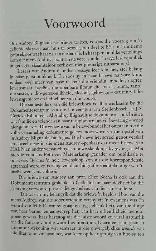 'n Blywende Vreugde - Briewe van Audrey Blignault