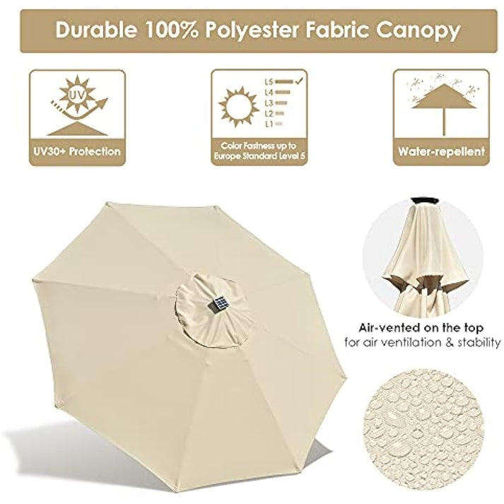 Outdoor Steel Parasol Umbrella  Heavy-Duty Pool & Patio Sunshade for Restaurants and Garden Tables