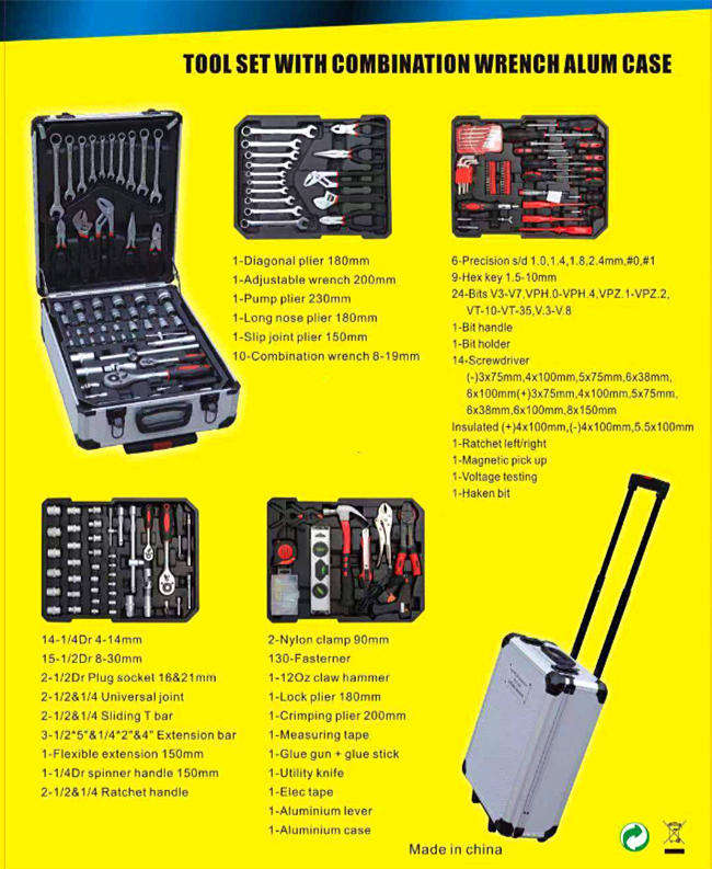 DIY 187 Piece Professional Tool Set Tool Kit