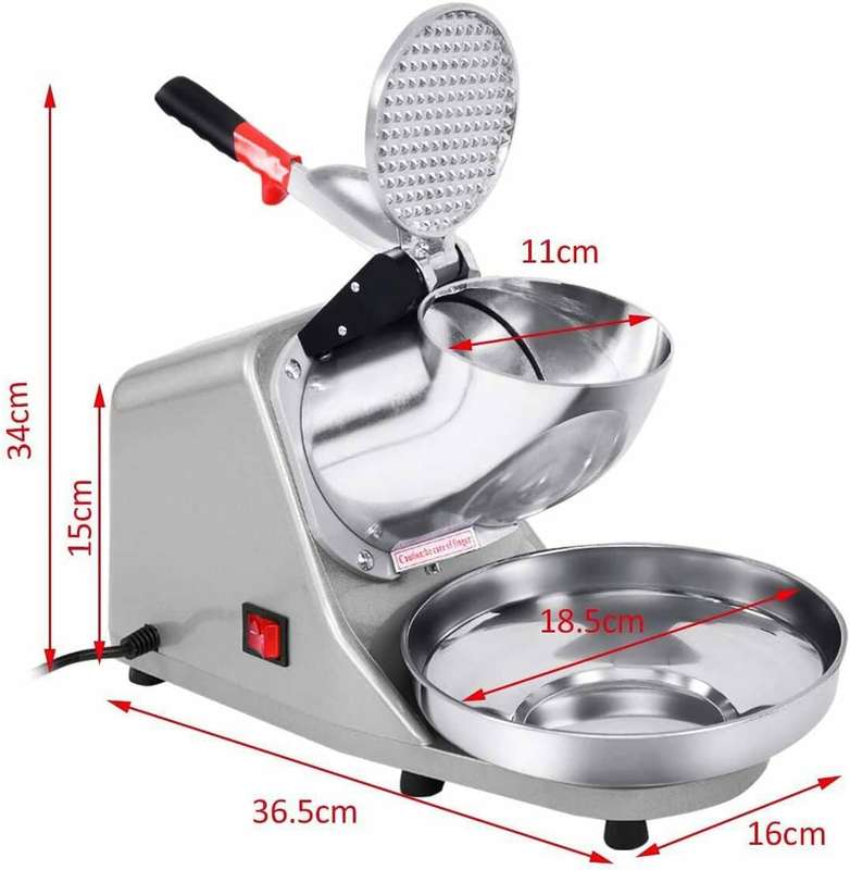 Electric Ice Crusher,110V Electric Ice Machine with Dual Blades,Bowl and Cover 300W Electric