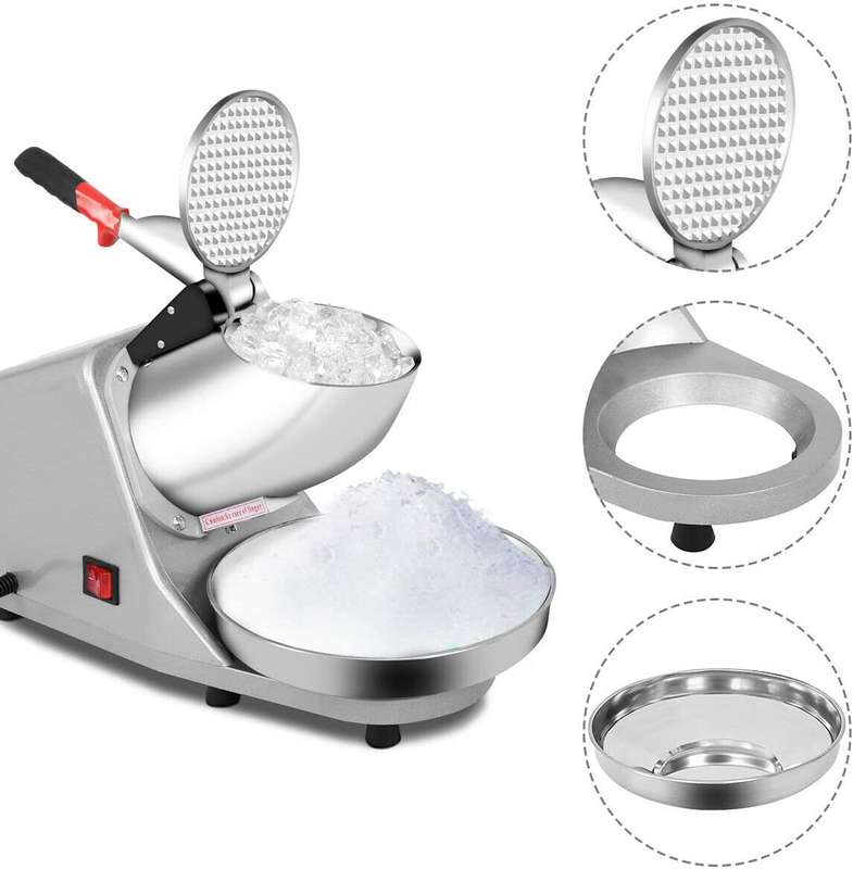 Electric Ice Crusher,110V Electric Ice Machine with Dual Blades,Bowl and Cover 300W Electric