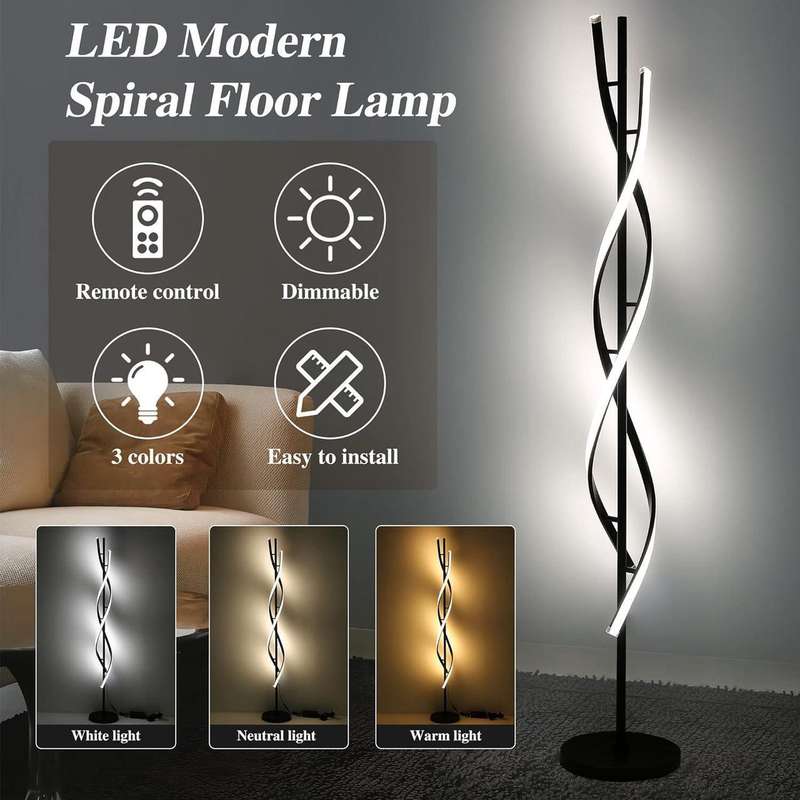 Modern Spiral Floor LED Lamp for Living room