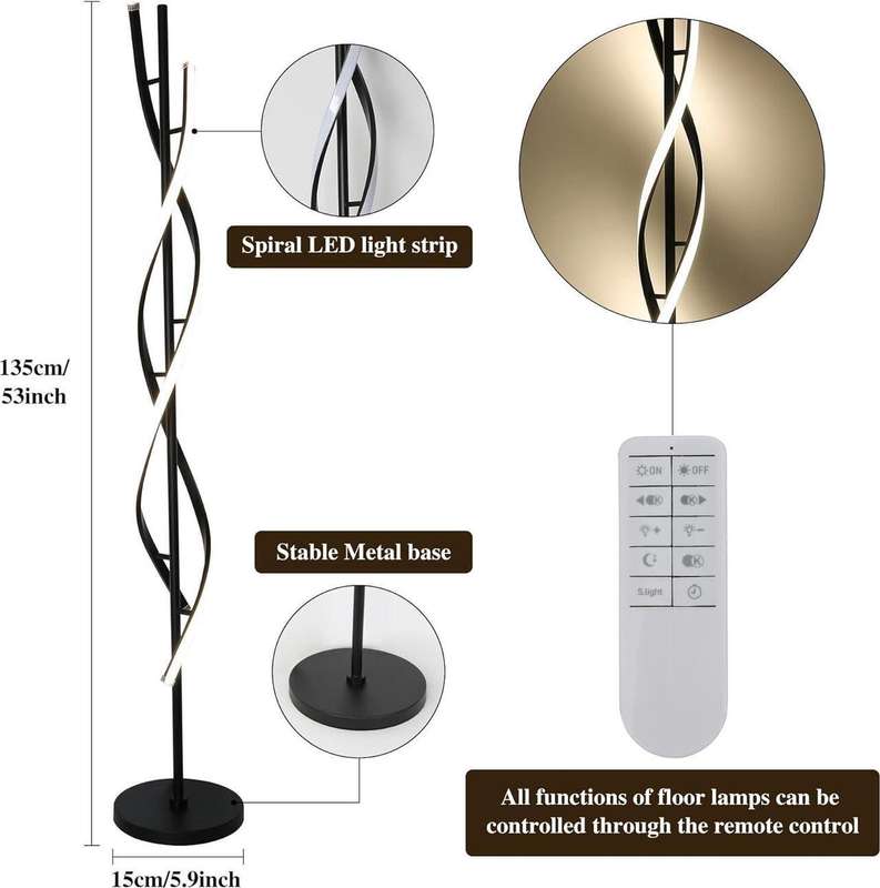 Modern Spiral Floor LED Lamp for Living room