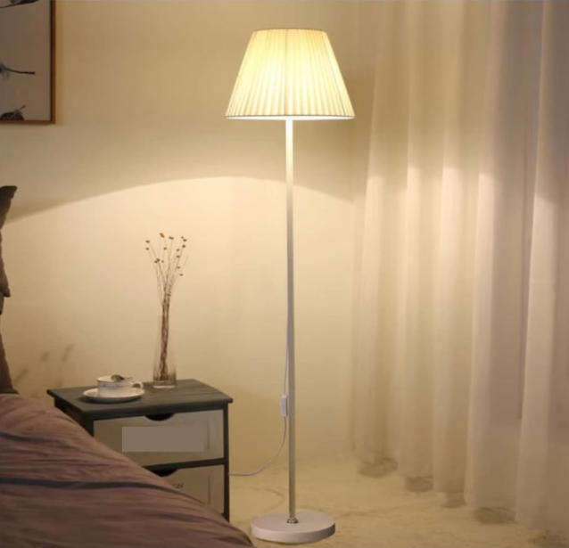 Dimmable LED Floor Lamp with Remote Control  3 Colour Temperatures, Fabric Lampshade & Stable Iron
