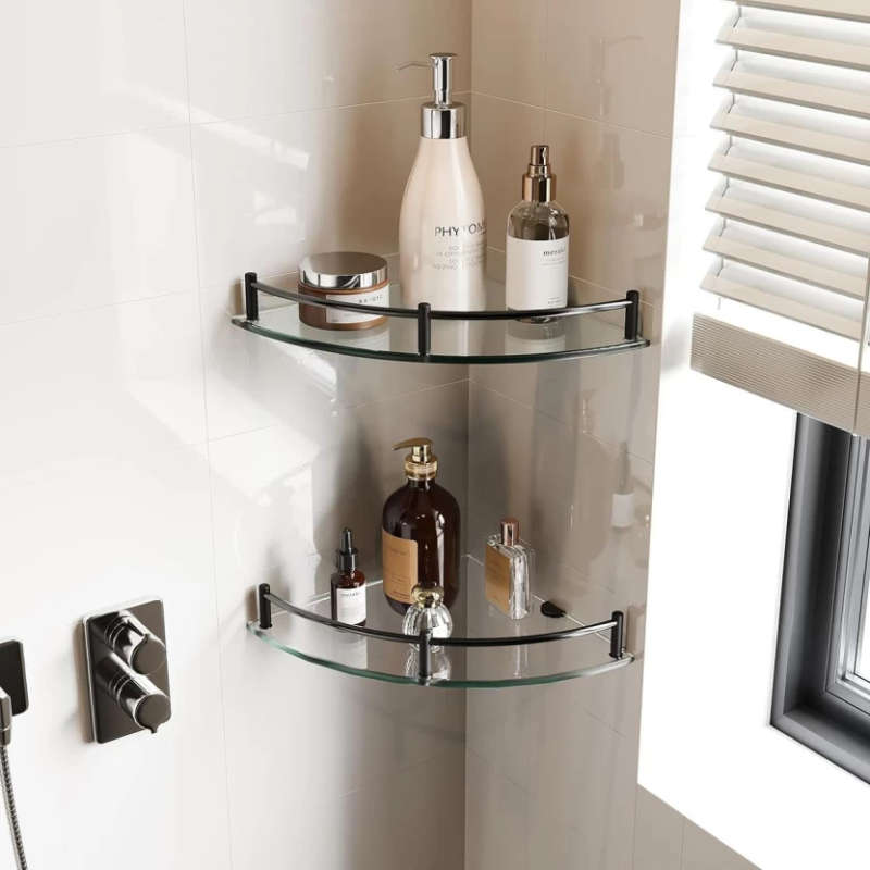 LumaBella FS-3425 Glass, Aluminium Rack Shelf For Bathroom