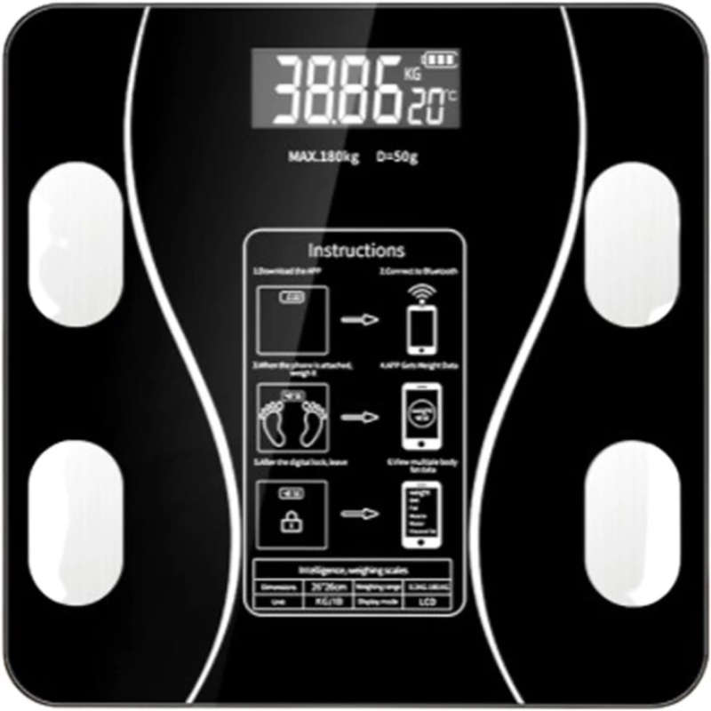 Digital Smart Bluetooth Body Weight & BMI Scale Digital Bathroom Weighing Scale  (Black)