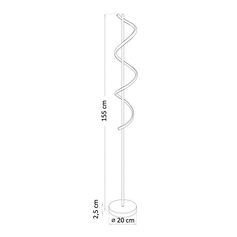 gold spiral LED floor lamp