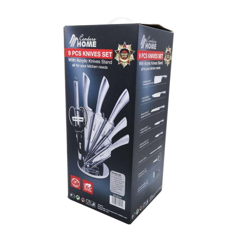9 Piece Knives Sets with Acrylic Knives Stands