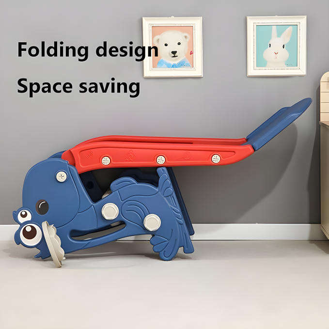 Children Slide with Bear Face Foldable Toddler Slide